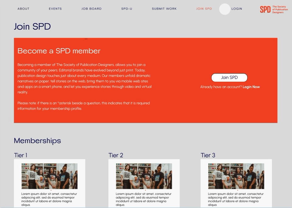 Low-fi Join SPD membership prototype