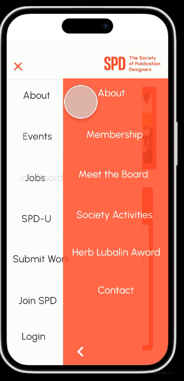 Low-fi navigation menu prototype