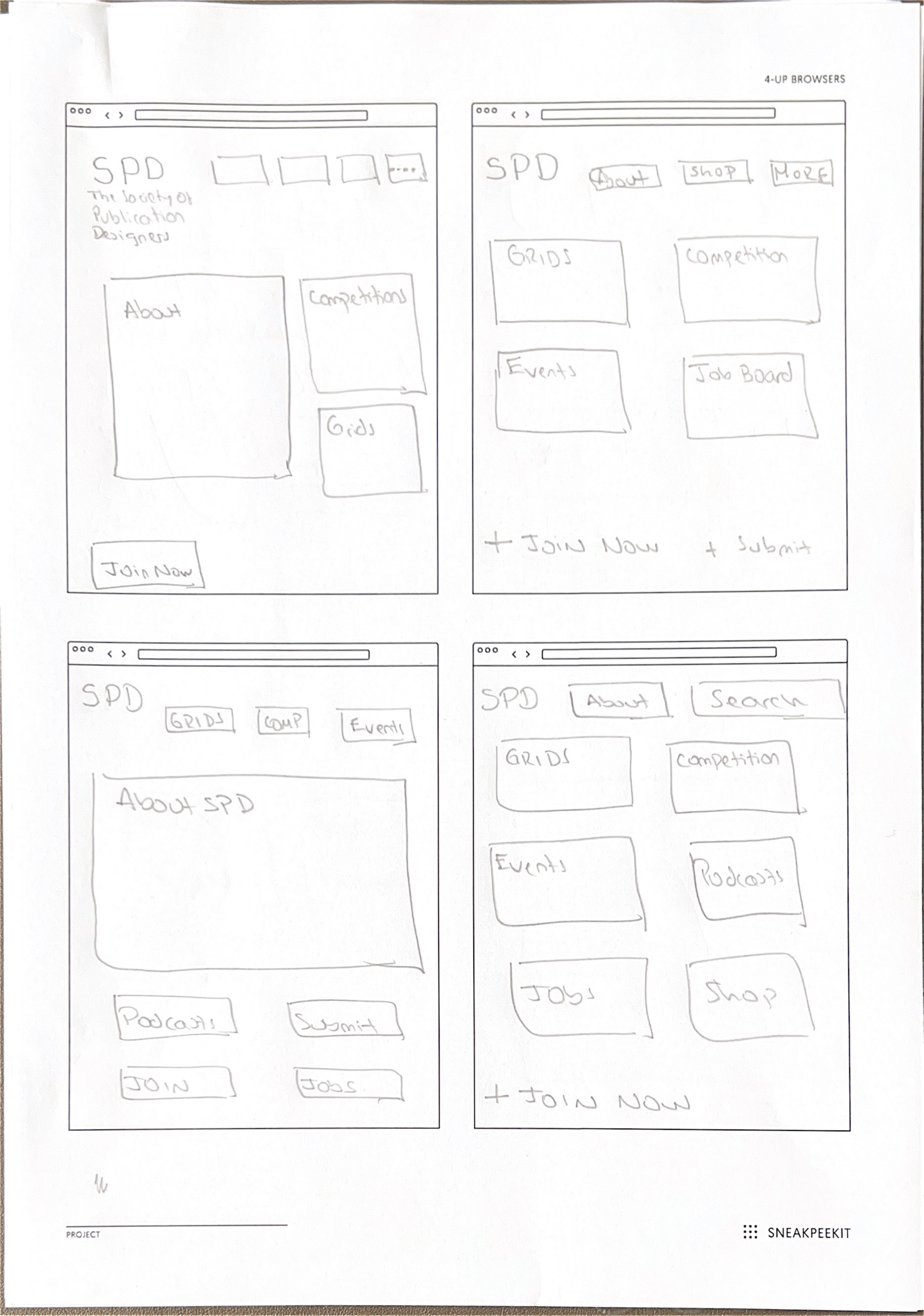 Homepage sketches